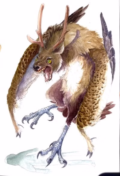 Quái thú thần thoại này khoác lên mình bộ lông sặc sỡ với các màu sắc chủ yếu là xanh, đen và đỏ.