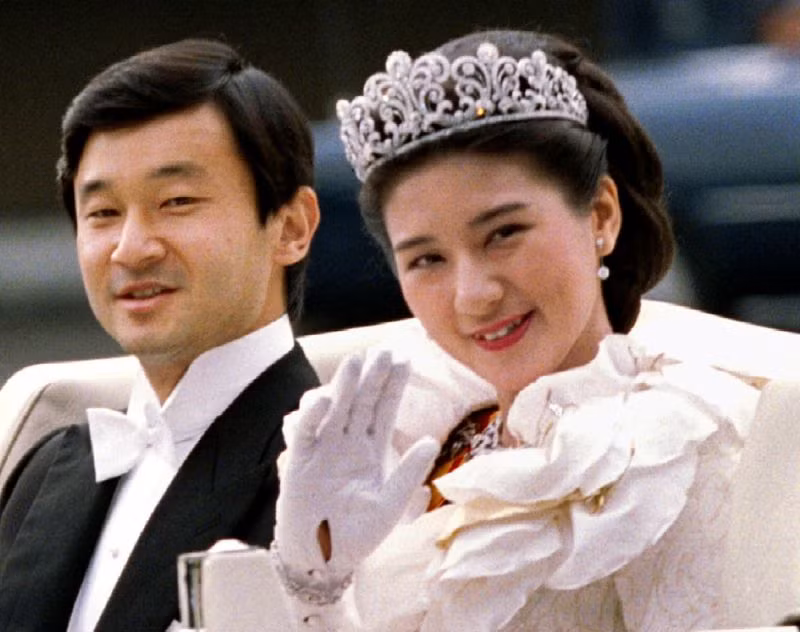Thái tử Naruhito và Masako Owada trong ngày cưới được tổ chức long trọng năm 1963.