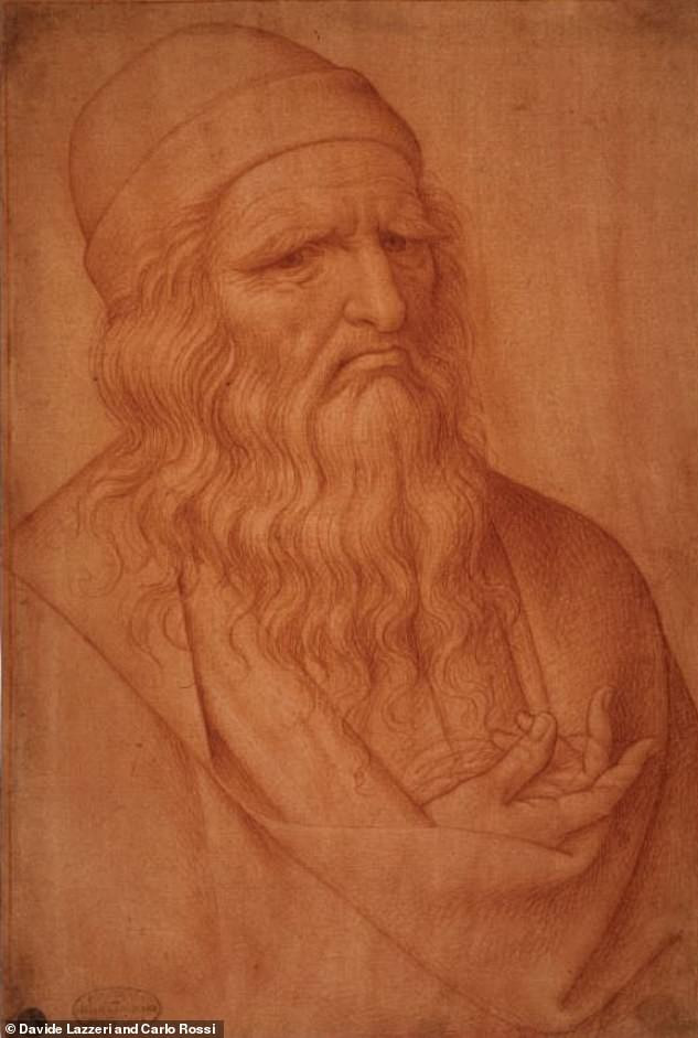 Một trong số này là bức chân dung vẽ Leonardo da Vinci do họa sĩ Giovanni Ambrogio Figino thực hiện. Bức tranh của Figino vẽ cánh tay phải của da Vinci được giấu sau vải áo và bàn tay co cứng.