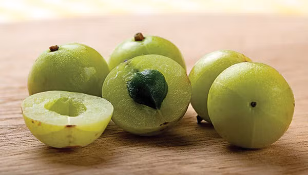 Quả Amla. Quả amla hay còn gọi là quả lý gai có nguồn gốc từ Ấn Độ. Cây lý gai Ấn Độ chứa chất tannins, polyphenols, flavonoids chữa được nhiều bệnh khác nhau. Từ xa xưa, loại quả này đã được dùng đều chữa các vấn đề về kinh nguyệt như rong kinh. Mỗi ngày uống 1 ly nước ép quả Amla sẽ giúp chữa các triệu chứng về kinh nguyệt.