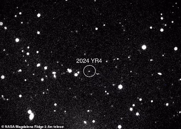 Theo hệ thống giám sát tác động Sentry của NASA, hiện khả năng tiểu hành tinh 2024 YR4 xảy ra va chạm với Trái đất ngày 22/12/2032 hiện chỉ còn 1/26.000. Ảnh: NASA.