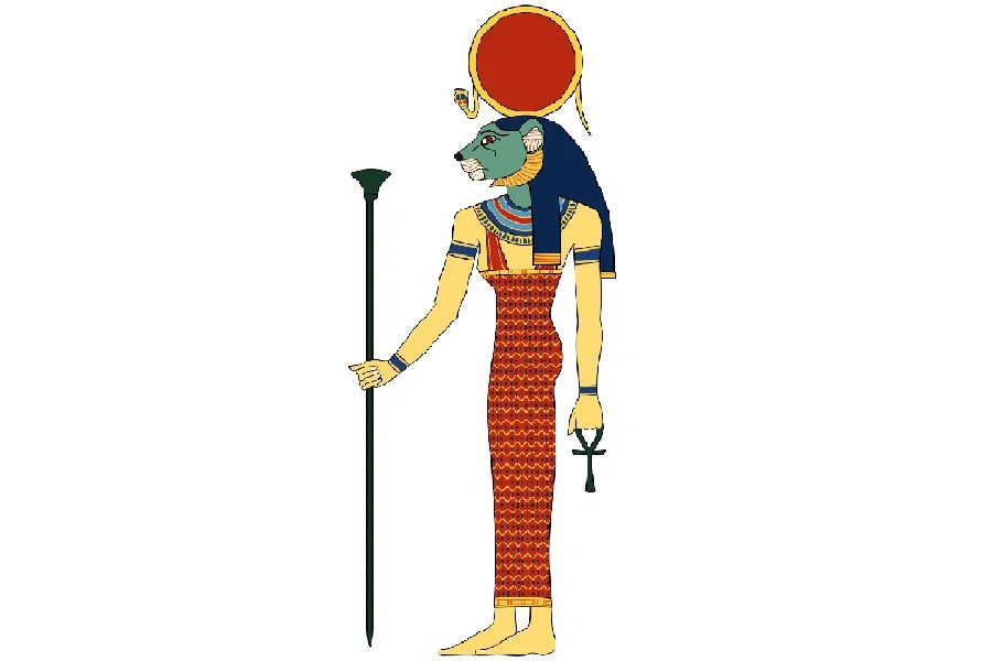 Về sau, Sekhmet được thần Ra giúp kiềm chế sự giết chóc, khát máu. Nhờ đó, con người tránh được họa diệt vong. Ảnh: historycooperative.