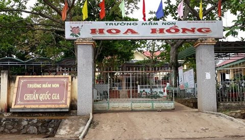 Trường Mầm non Hoa Hồng nơi xảy ra sự việc.