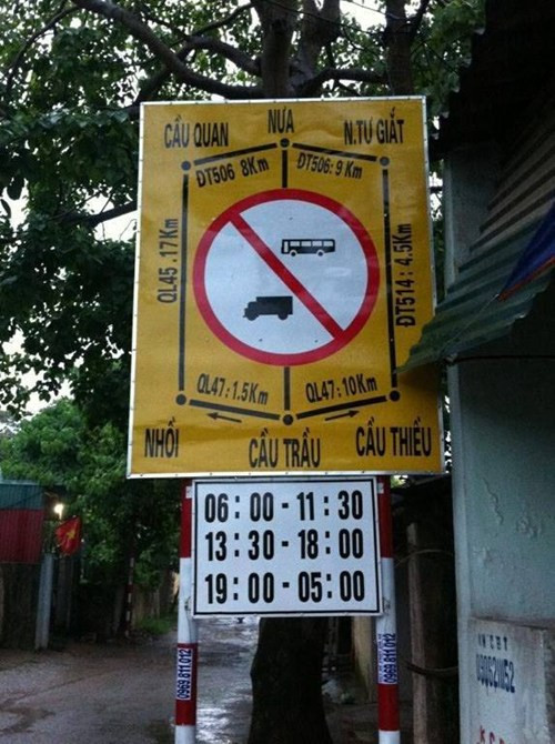 Ở Thanh Hóa, đoạn gần thị trấn Triệu Sơn mới đây xuất hiện một biển báo giao thông có hình dạng giống hình bát quái. Thành viên diễn đàn Otofun đã chụp lại hình biển báo này và đem lên mạng, tạo nên một cuộc tranh cãi về nguồn gốc tấm biển, cũng như việc người tham gia giao thông có nên tuân thủ theo biển báo này hay không.