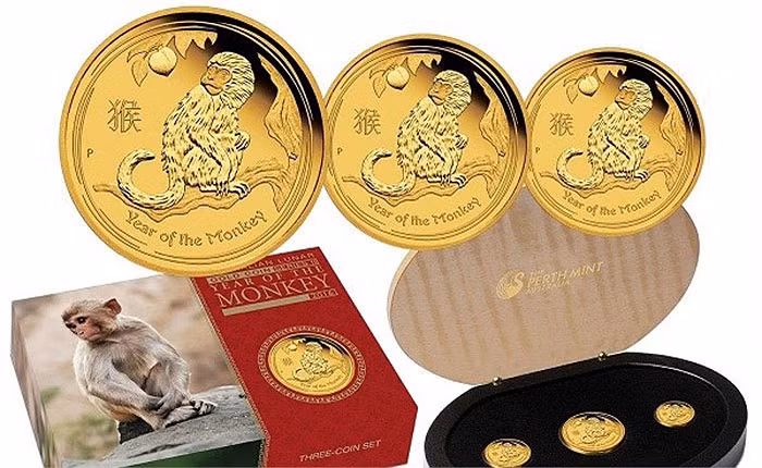 Tiền xu khỉ Úc kỉ niệm năm Bính Thân. Ảnh minh họa.