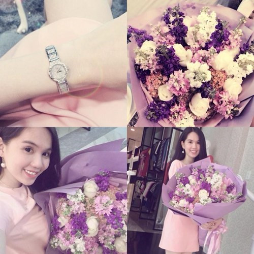 Đây không phải lần đầu Ngọc Trinh nhận quà tặng đắt tiền của bạn trai. Cô từng được tặng một bó hoa tươi và chiếc đồng hồ hiệu Piguet, trị giá hơn 800 triệu đồng.