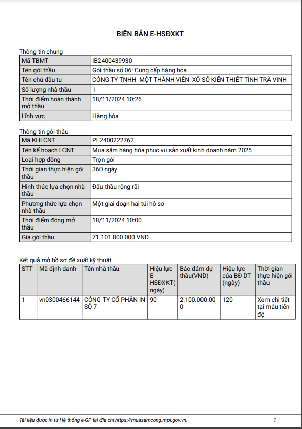 Gói thầu cung cấp hàng hóa hơn 70 tỷ của xổ số Trà Vinh về tay ai? Goi thau cung cap hang hoa hon 70 ty cua xo so Tra Vinh ve tay ai?