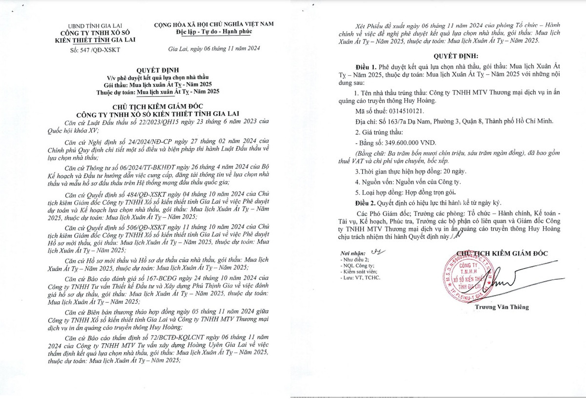 Xo so Gia Lai chi hon 400 trieu mua hon 4000 bo lich Tet