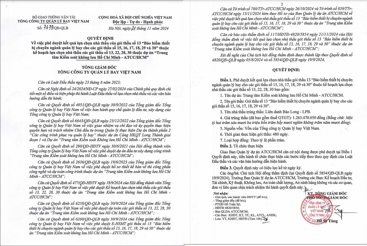 Liên danh Bảo Long -LPB trúng gói bảo hiểm thiết bị chuyên ngành quản lý bay Lien danh Bao Long -LPB trung goi bao hiem thiet bi chuyen nganh quan ly bay