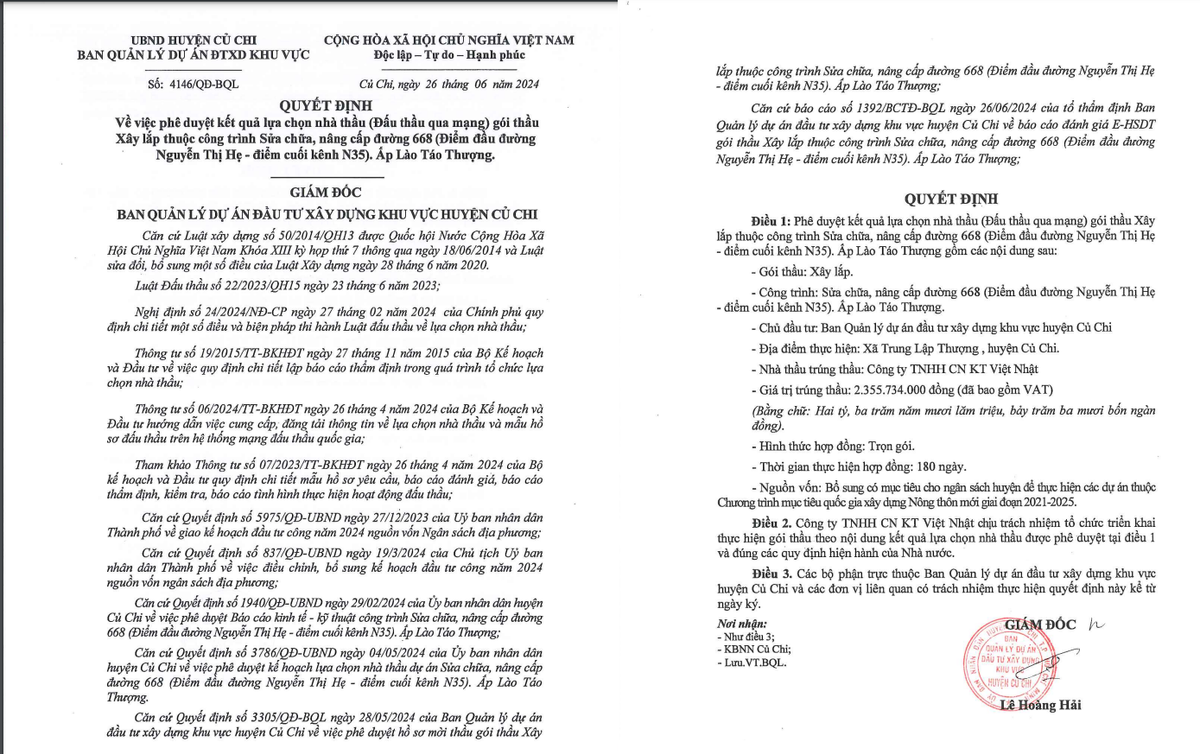 TP HCM: Công ty Việt Nhật tiếp tục trúng thầu tại Củ Chi TP HCM: Cong ty Viet Nhat tiep tuc trung thau tai Cu Chi