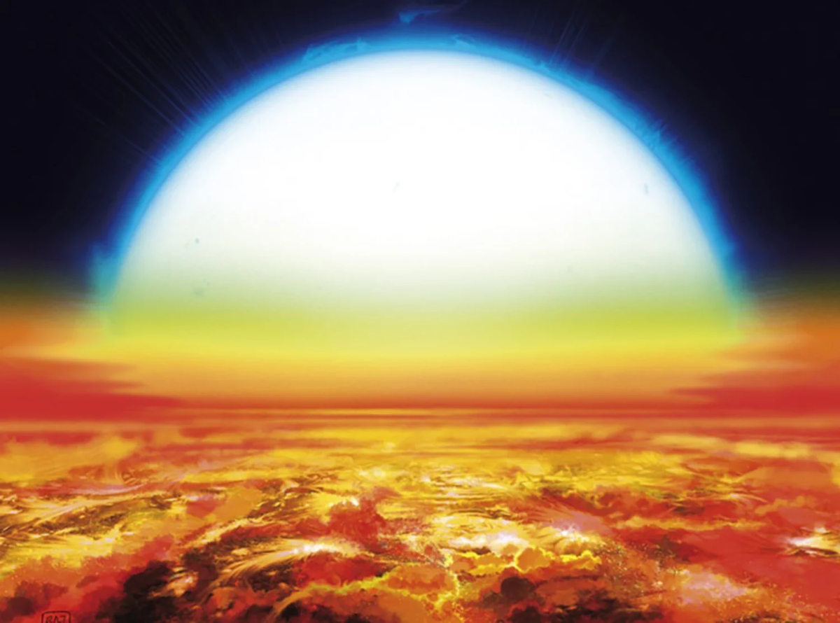 Khi khí quyển của KELT-9b bị chiếu qua ánh sáng của ngôi sao, các nguyên tố trong đó sẽ hấp thụ một số loại ánh sáng, tạo thành một mẫu quang phổ.