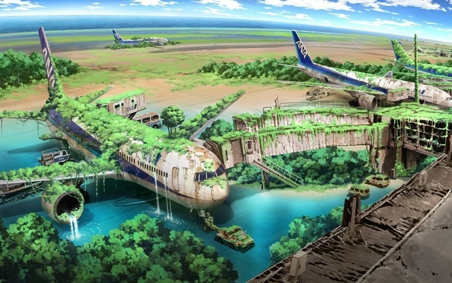 Trong một vài thập kỷ đầu tiên sau khi con người biến mất, các công trình nhân tạo như các tòa nhà, con đường và những cơ sở hạ tầng sẽ dần dần bị phá hủy bởi sự xâm nhập của thiên nhiên.