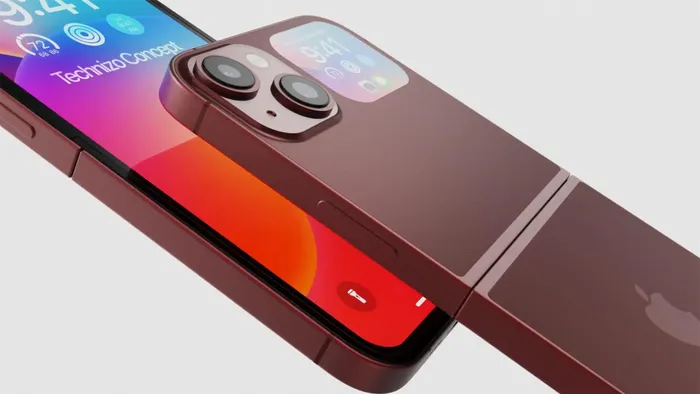 Chất liệu của iPhone Flip là Titanium, mang lại vẻ ngoài cao cấp mà còn gia tăng độ bền tốt hơn so với khung thép. (Ảnh: Technizo Concept)