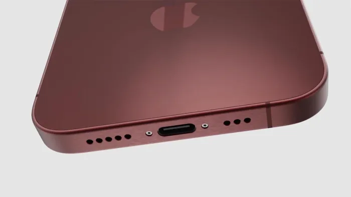 iPhone Flip được trang bị cổng sạc USB-C cho công suất sạc, tốc độ truyền dữ liệu nhanh hơn. (Ảnh: Technizo Concept)