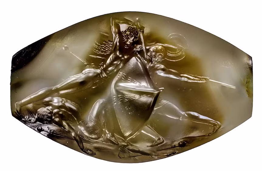 Mới đây, các nhà khảo cổ học ở Đại học Cincinnati (UC), Ohio, Mỹ, phát hiện một ấn ngọc 3500 năm tuổi mang tên Pylos Combat Agate.