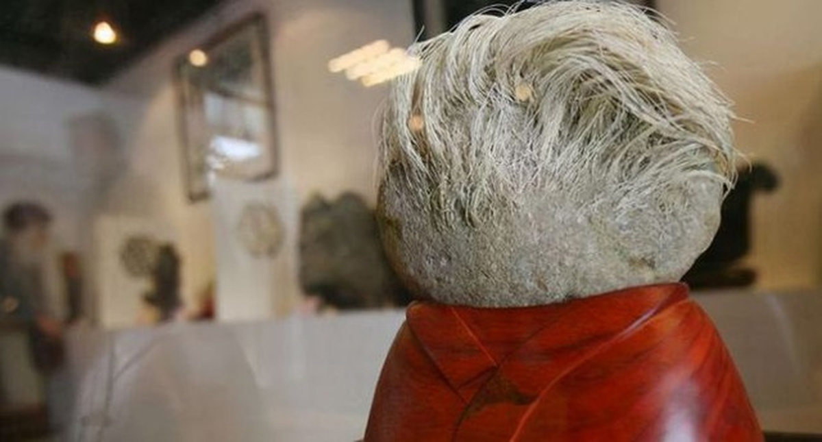 Đường kính của hòn đá "mọc tóc bạc phơ" này là khoảng 40cm, nặng 20kg, và phần "tóc" dài khoảng 15cm. Khi về nhà, ông đã bị vợ phản đối kịch liệt vì cho rằng ông mang thứ quái dị về nhà.