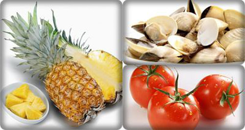  Canh ngao nấu dứa. Món canh có vị thơm, chua dịu của dứa, lại không mất nhiều thời gian chế biến. Ngao rửa sạch, đem luộc sôi. Gạn lấy phần nước trong. Phần ruột rửa lại lần nữa cho sạch cát. Phi thơm hành khô rồi cho cà chua vào xào chín. Ảnh: nhahanghuongsen