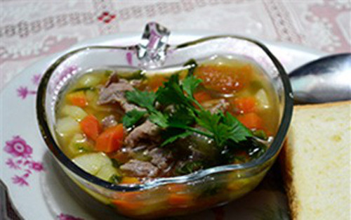 Sup bo rau cu giau duong chat cho bua sang