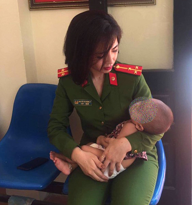 Nu cong an xinh dep ke lai giay phut cuu chau be suyt bi 