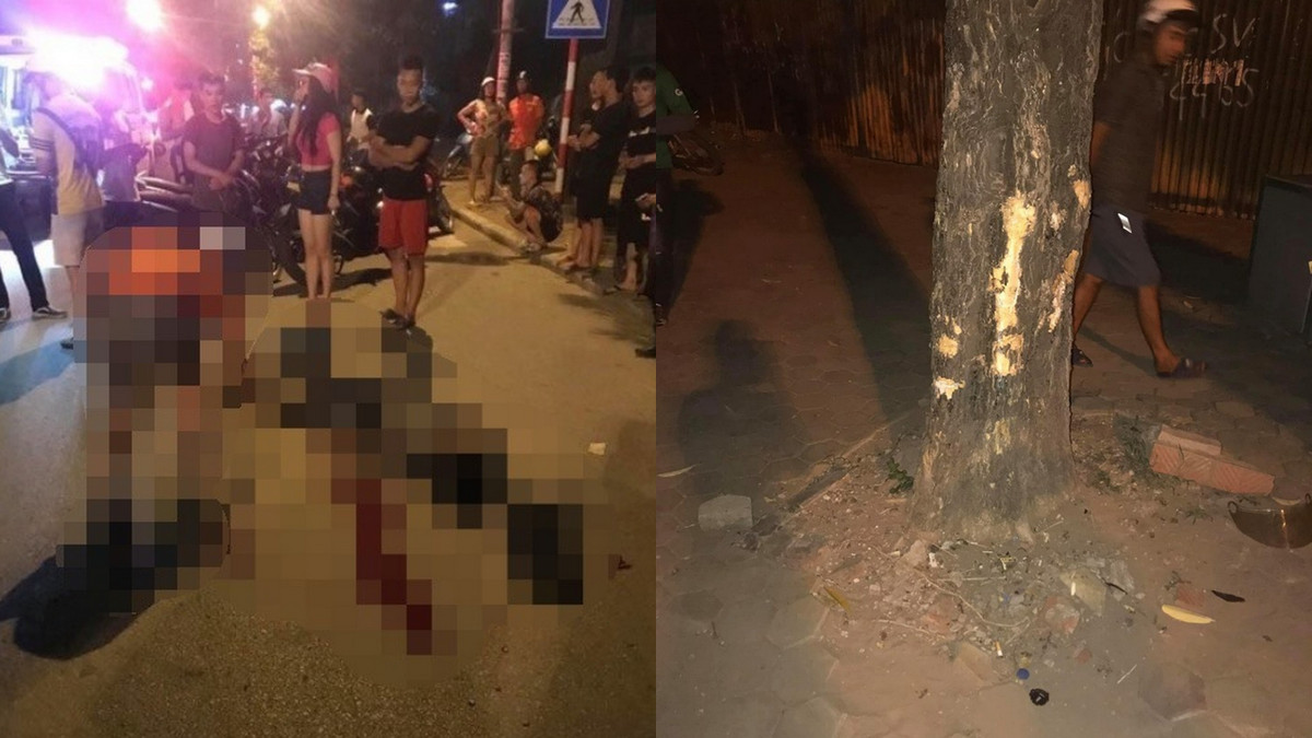 Doi nam nu lao xe vao goc cay ven duong, mot nguoi tu vong