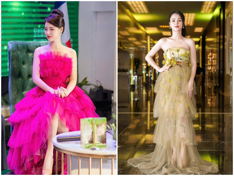 Đóng "Hướng dương ngược nắng", Lương Thu Trang kém Hồng Diễm 8 tuổi. Thu Trang được khen sở hữu nhan sắc xinh đẹp không kém hoa hậu. Hiện tại, nữ diễn viên là bà mẹ một con.