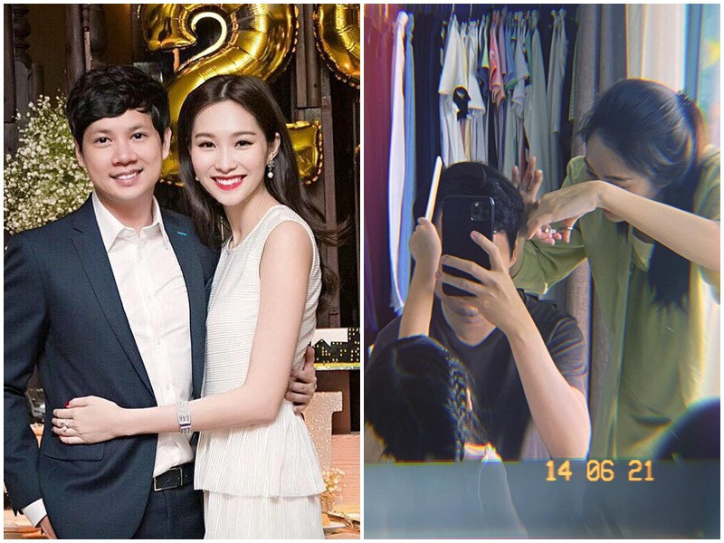 Hoa hậu Thu Thảo cũng trở thành thợ cắt tóc cho ông xã Trung Tín. Người đẹp chia sẻ, ông xã của cô nhờ vả vì thấy cô cắt tóc cho con trai quá đẹp.