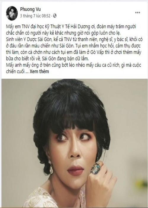 Bài viết gây ồn ào của Trác Thúy Miêu có đoạn: "Tụi em nhắm học hỏi, cảm thụ được thì làm, còn cà chớn như cách tụi em đã làm ở Gò Vấp thì ở chơi thêm mấy bữa cho biết rồi về, Sài Gòn đang bận dữ lắm". Ảnh: VTV