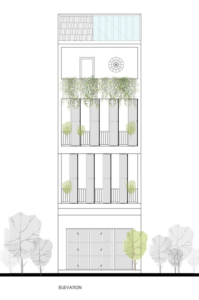 Bản vẽ tổng thể mặt tiền ngôi nhà.