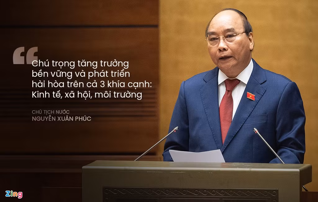 Trong hoạch định chính sách và chỉ đạo điều hành, Chủ tịch nước nhận định chúng ta luôn chú trọng tăng trưởng bền vững và phát triển hài hòa trên cả 3 khía cạnh: Kinh tế, xã hội và môi trường.