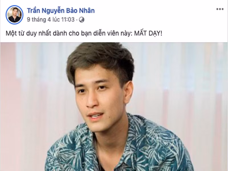 Năm 2019, khi Huỳnh Anh vướng ồn ào không tới điểm quay đúng hẹn và bị cắt vai khỏi phim “Truyền thuyết về Quán Tiên" của biên kịch Hồng Ngát, Bảo Nhân viết trên trang cá nhân: “Một từ duy nhất dành cho bạn diễn viên này: mất dạy”.