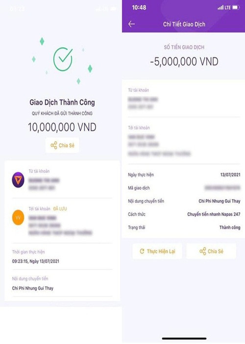 Phi Nhung chia sẻ hình ảnh sao kê 15 triệu đồng làm từ thiện.