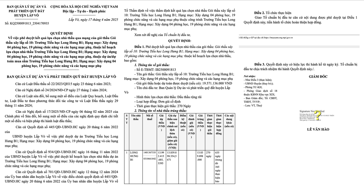 Dong Thap: Lien danh 2 thanh vien trung goi thau xay lap hon 13 ty dong