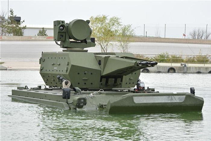 Một tổ hợp pháo phòng không Korkut đầy đủ bao gồm ba cơ cấu tự hành riêng biệt. Mỗi cơ cấu sẽ được trang bị một khẩu pháo Oerlikon nòng đôi 35mm với tốc độ bắn lên tới 1100 viên mỗi phút. Nguồn ảnh: Sina.