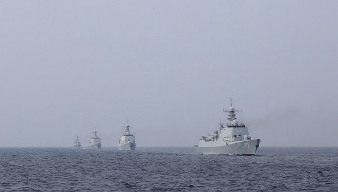Suc manh dan tau chien Hai quan Trung Quoc mang ra tap tran o Thai Binh Duong