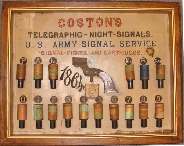 Trong khi tìm kiếm những giấy tờ của người chồng quá cố, Martha Jane Coston đã phát hiện ra những ghi chép của ông về các báo hiệu đêm tại bãi đậu thuyền. Trong gần mười năm, Martha Coston đã làm việc để phát triển hệ thống pháo sáng dựa trên công trình trước của chồng. Ngày 5/4/1859, bà đã được cấp bằng sáng chế của Mỹ cho tín hiệu pháo sáng và hệ thống mã. Sử dụng các kết hợp khác nhau từ nhiều màu sắc, nó cho phép các tàu gửi báo hiệu cho nhau và với bờ biển.