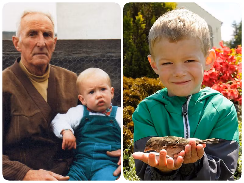 Ba thế hệ của gia đình nhà Alan: Ảnh bên trái là ông nội và Mc Fadyen. Bên phải là Leighton, con trái 8 tuổi của McFadyen, người mà anh luôn mong ước sẽ theo bước của cha và chia sẻ tình yêu thiên nhiên với mọi người.