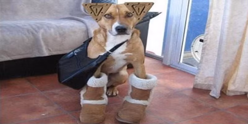 Tại sao lại bắt cún diện đồ của cô chủ trong khi nó đã tỏ rõ thái độ không bằng lòng?