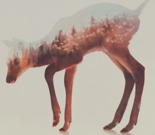 Hình ảnh chú nai thể hiện cánh rừng lung linh, đẹp mắt.