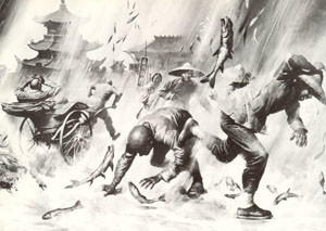 Những sự thật khoa học khiến toàn nhân loại bất ngờ đến sửng sốt. Hình ảnh này ghi lại cảnh cơn bão cá đổ bộ tại Singapore vào năm 1861. Từ đó đến nay, thế giới đã ghi nhận nhiều cơn mưa động vật vô cùng kỳ lạ.