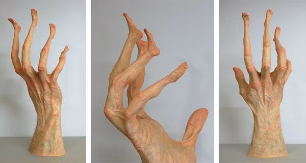 Triển lãm đáng sợ mang tên Stranatomie của nghệ sĩ người Italy Alessandro Boezio quả thật không dành cho những người yếu bóng vía. Với chất liệu sáng tác đặc thù, Alessandro khiến những tác phẩm điêu khắc của mình trở nên sống động và khiến người khác giật mình.