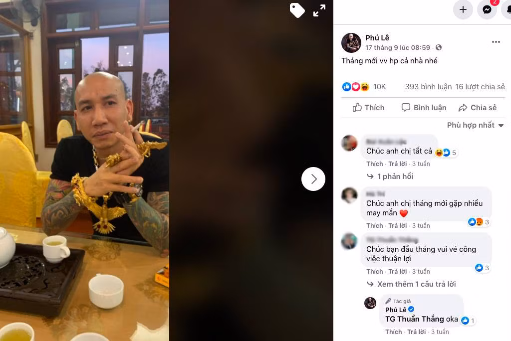 Các bài đăng của giang hồ mạng này vẫn thu hút rất đông người "like", "comment" và chia sẻ.