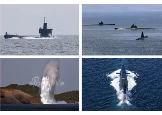 Tàu ngầm Type 033 tham gia phóng ngư lôi tấn công vùng ven bờ mục tiêu. Nguồn ảnh: Sina