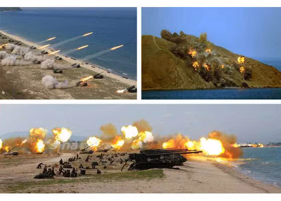 Trong ảnh, pháo phản lực phóng loạt khai hỏa ồ ạt tấn công mục tiêu. Nguồn ảnh: Sina