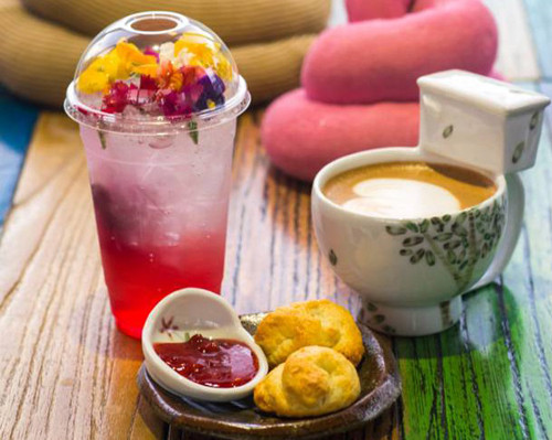 Về ý tưởng của mình, chủ quán Lexi cho biết: “Tôi muốn tái hiện không gian trong nhà vệ sinh tại quán của mình. Ai cũng nghĩ nơi này đầy mùi xú uế song chỉ cần thay đổi cách ứng xử, nhà vệ sinh cũng có thể trở thành chốn trang nhã”.