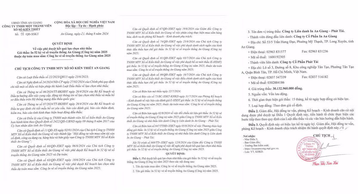 Xo so An Giang: Dau hieu thong thau trong cac goi thau in ve so?