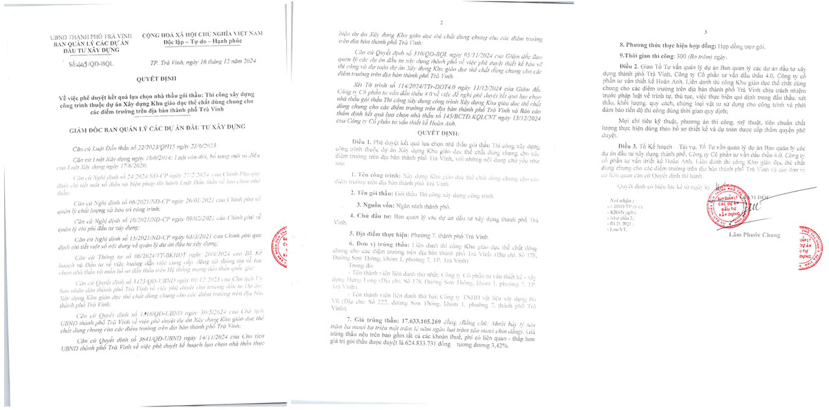 Tra Vinh: Ai se thi cong khu giao duc the chat hon 18 ty ?