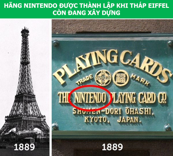 6. Hãng Nintendo được thành lập khi tháp Eiffel còn đang xây dựng.