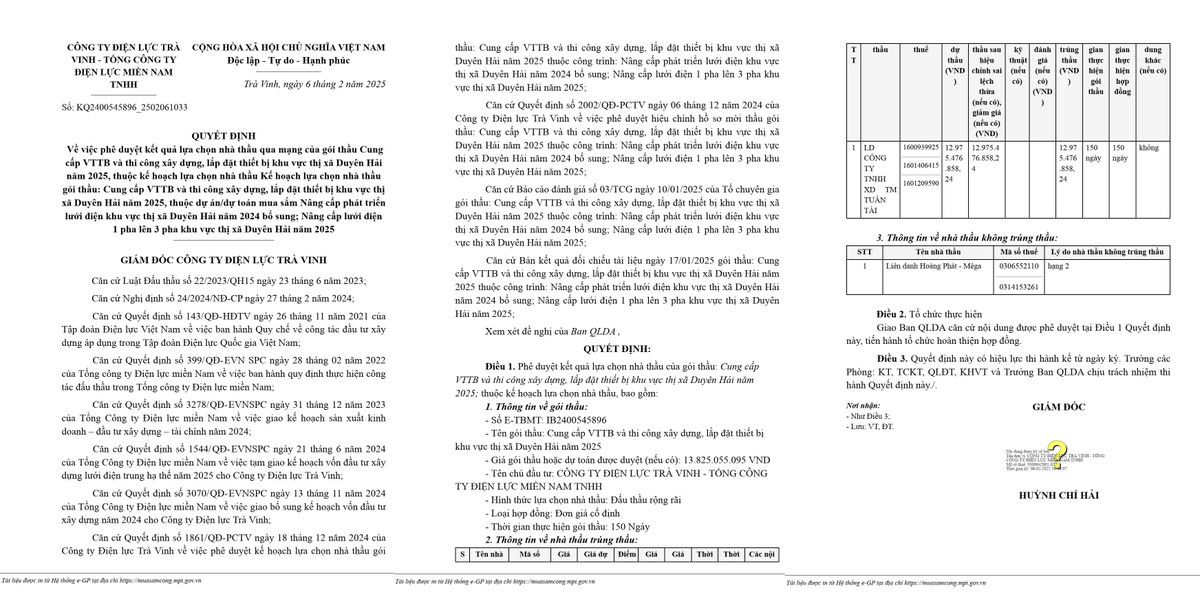 Soi năng lực liên danh vừa trúng gói thầu hơn 13 tỷ tại Điện lực Trà Vinh Soi nang luc lien danh vua trung goi thau hon 13 ty tai Dien luc Tra Vinh