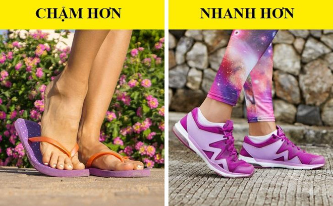 Tốc độ chậm: Một nghiên cứu được thực hiện bởi Đại học Auburn (Mỹ) đã thực hiện một phân tích so sánh về dáng đi của con người trong khi đi dép xỏ ngón và giày thể thao. Kết quả cho thấy dép xỏ ngón gây ra những bước ngắn hơn và tốc độ đi chậm so với giày thể thao.