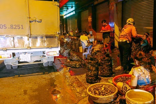 Ở Sài Gòn, có một khu chợ mà gần nửa thế kỷ qua chỉ bán một mặt hàng lúc nửa đêm, đó là chợ cua trên vỉa hè đường Cách Mạng Tháng Tám, quận 3. Ảnh: Dân Việt.